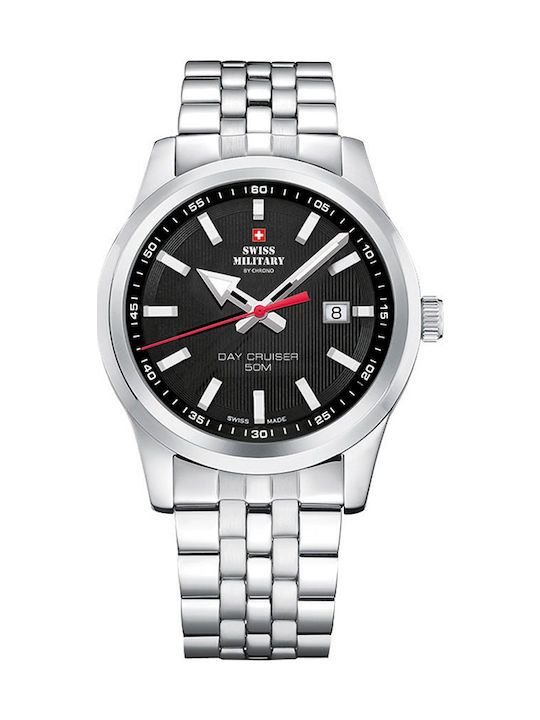 Swiss Military by Chrono Мъжки часовник на батерия с сребърна метална гривна