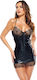 Beauty Night Fashion Adelia Chemise Thong Black