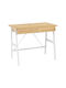 Birou Profesional Lione Din Lemn Stejar Alb Cu Picioare Metalice 90x50x75cm