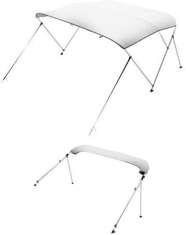 Vevor 3 Bimini Top Bootsverdeck 72" L x 73"-78" B x 46" H Verdeckzelt Hellgrau