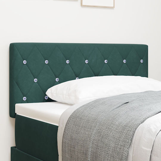 vidaXL Fabric Bed Headboard Dark Green 90x88cm