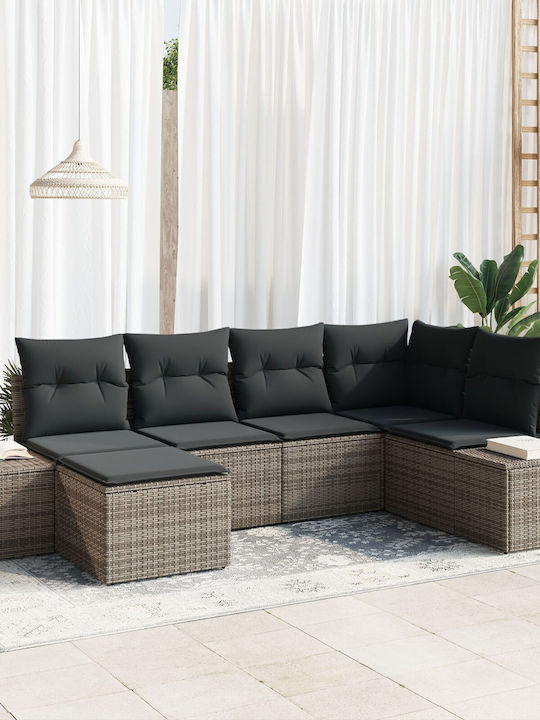 Corner Outdoor Sofa Rattan with Cushions 55x55x85cm