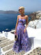 Summer Maxi Dress for Wedding / Christening Strapless Purple
