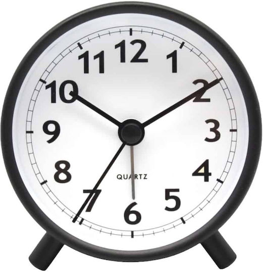 Ankor Silent Tabletop Clock with Indicators Metal with Alarm Clock Black 844463
