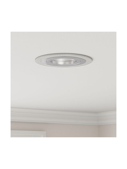 vidaXL Round Metallic Ceiling Spot with Built-in LED and Warm White Light White 91x91cm 6pcs