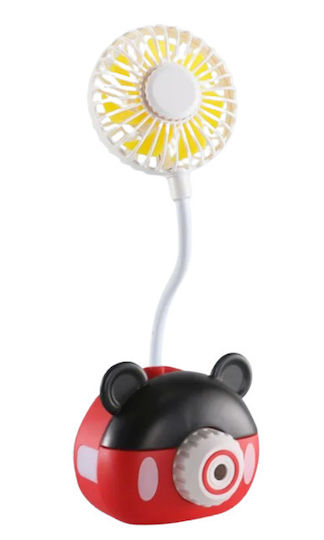 Ventilator portabil de masă 2 în 1 Ascuțitoare Mickey Roșu