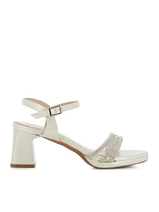 Ragazza Anatomic Leather Sandals with Strass Perla