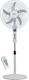 Crystal Home Air Control Ανεμιστήρας Ορθοστάτης 60W Διαμέτρου 45cm με Τηλεχειριστήριο Λευκός