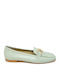 Leather Women's Moccasins in Turquoise Color