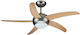 Brand Deckenventilator 132cm mit Leuchte Braun / Silber