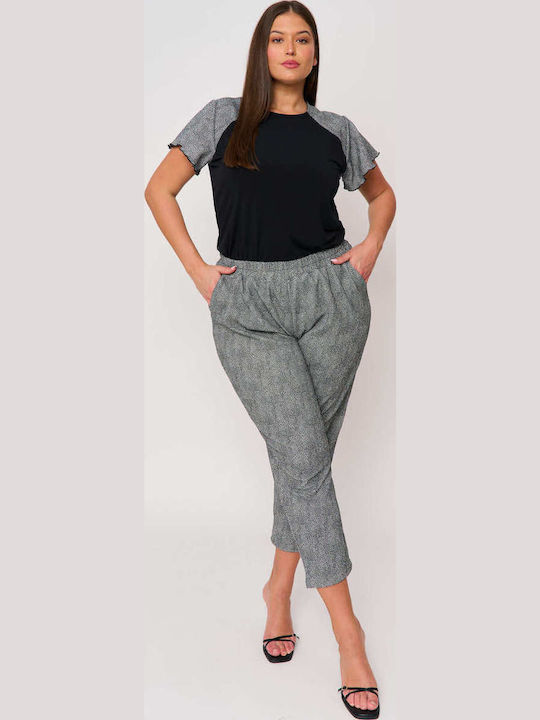 Damen Bluse Kurzärmelig Black and White