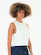 Γυναικείο Αθλητικό Crop Top Αμάνικο White