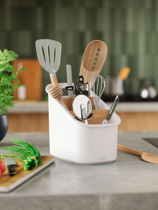 Umbra Plastic Cutlery Drainer White 14x21x19cm