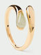P D Paola Ring with Stones made of Silver Gold Plated