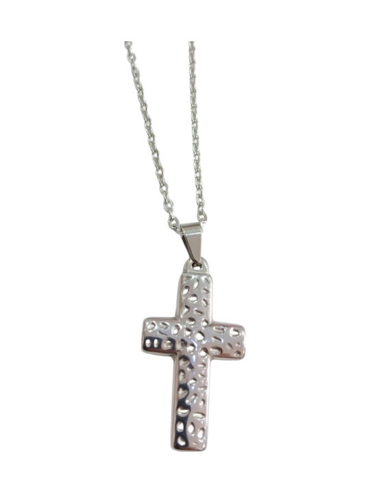 Kalliopi Silver Cruci Masculin din Oțel cu Lanț