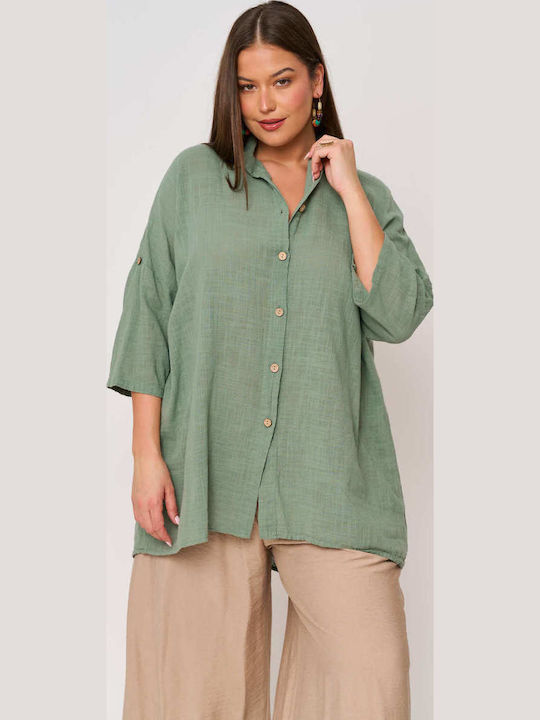 Women's Long Sleeve Shirt Haki