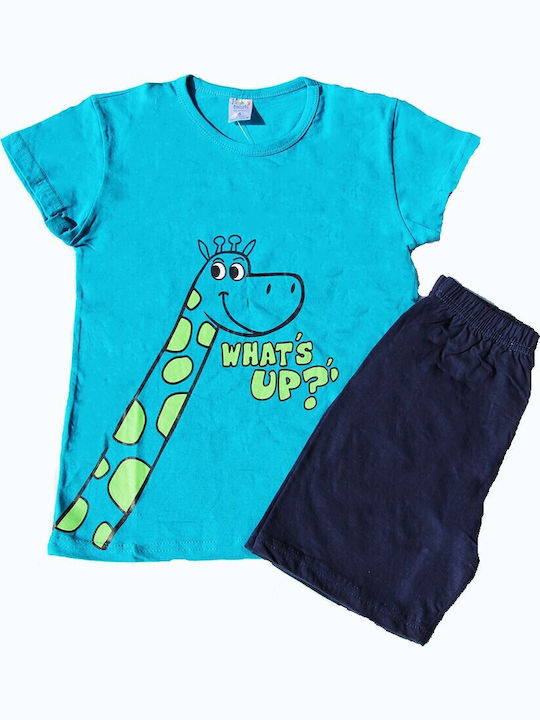 Happy Touch Kinder Schlafanzug Sommerlich Turquoise