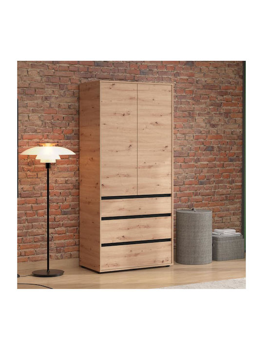 Ușă dublă Dulap de Haine Corbett Artisan Oak/Bl...