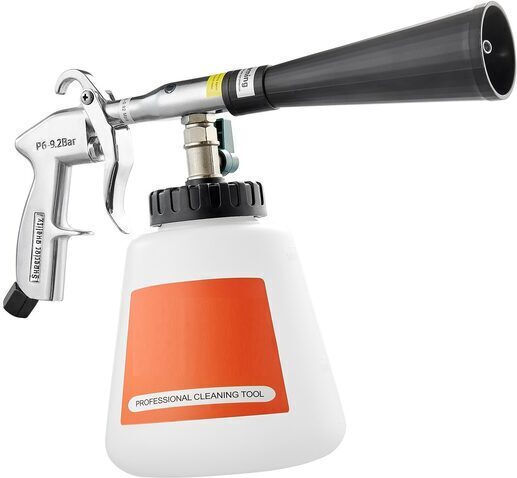 Pistol de Curățare cu Aer Comprimat Vortex Duza Rotativă 100 Ml Min Rezervor 1 L 6-9.2 Bar 3 Conectori Cutie Perie
