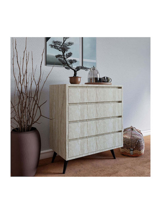 Συρταριέρα Креватокамарас Дървена Suvera Travertine Beige 70x40x86бр