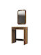 Bodenstehende Schminktisch Schlafzimmer Lizbon Holz Walnut mit Spiegel 70x40x84,7cm