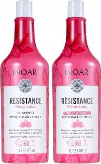 Inoar Resistance Flor de Lotus Seturi Pentru Par Cu Șampon Și Balsam 2 Bucăți