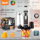 Raf Raf Handmixer mit Inox-Stab 1600W Schwarze