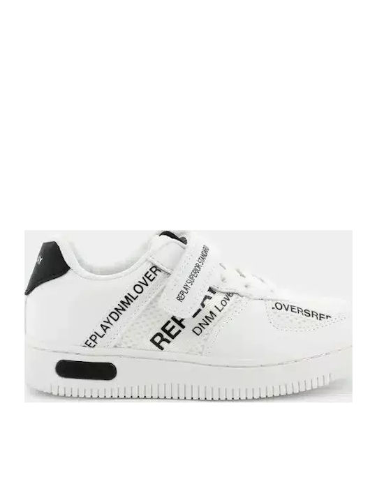 Replay Epic Παιδικά Sneakers με Σκρατς Λευκά