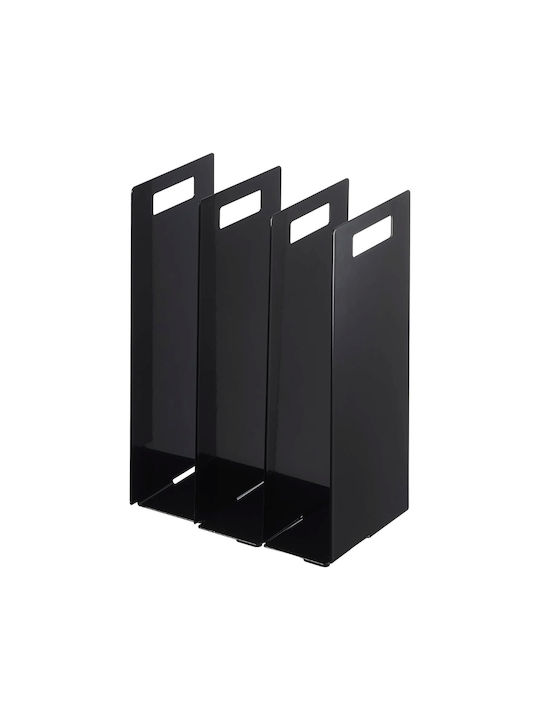 Yamazaki Organizers Πετσέτες Μπάνιου Μεταλλικά Μαύρα Σετ 2 Τμχ Tower 14,5x14,5x30