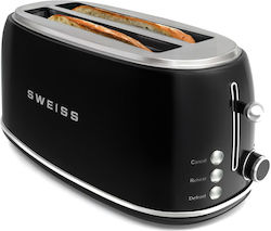 Sweiss Retro Φρυγανιέρα 2 Θέσεων 1500W Μαύρη