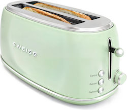Sweiss Retro Φρυγανιέρα 2 Θέσεων 1500W Pastel Green