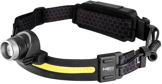 Neo Tools Lumină de lucru și de sit, cu baterie Lanternă Frontală LED IPX4 cu Luminozitate Maximă 400lm
