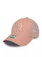 New Era New York Yankees дамска шапка от плат в пастелно розово 9forty Trucker с регулируема каишка