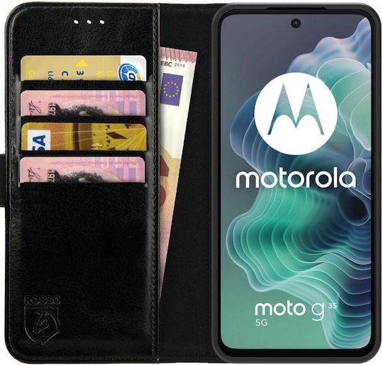 Rosso Портмоне Изкуствена кожа / Силикон Черен (Moto G35)