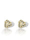 Mentzos Earrings Hoops made of Silver Gold Plated with Stones