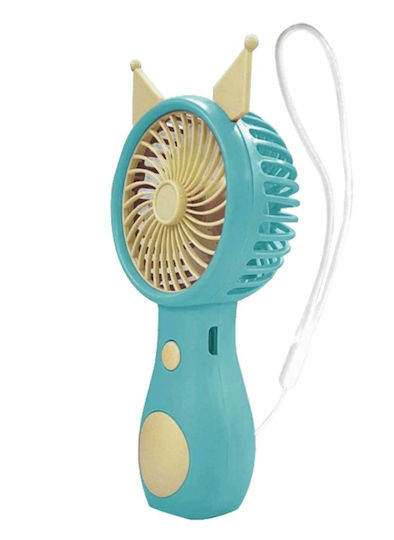 Mayou Rechargeable Handheld Fan 400mAh 5V/0.5A Type C Light Blue