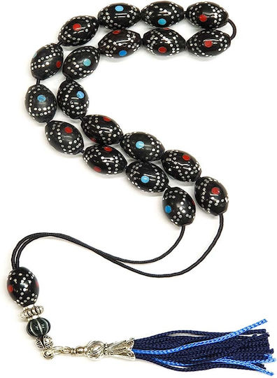 Roloi Komboloi Ebony Worry Beads Black 31cm