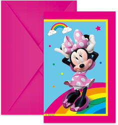 Προσκλήσεις Πάρτυ Minnie Φάκελο 6 Τεμ