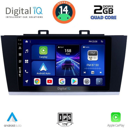 Digital IQ Auto-Audiosystem für Subaru Erbe / Outback 2014-2019 (Bluetooth/USB/WiFi/GPS/Apple-Carplay/Android-Auto) mit Touchscreen 9"