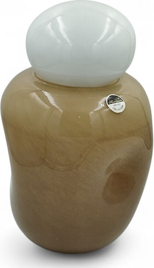 Karvounis Dekorative Vase Glas Jar Braun Y27cm