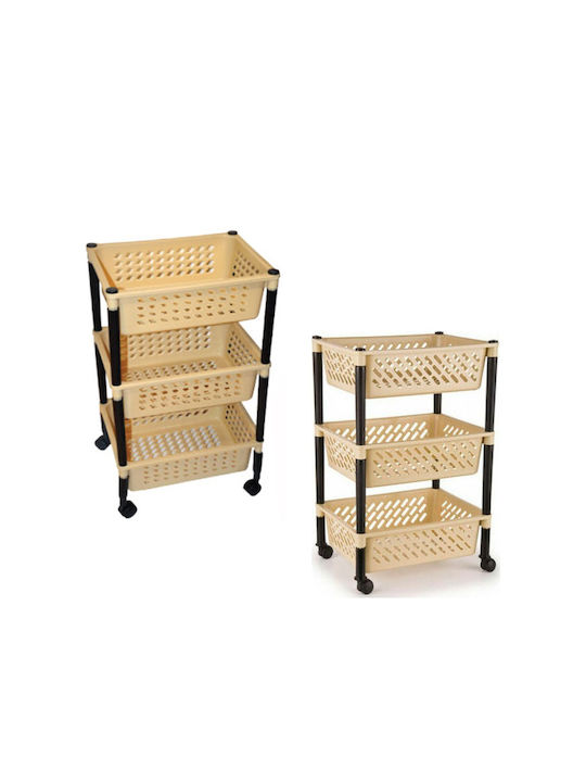Galifas Кухненски Стелаж Пластмасов С 3 Позиции Бежов 40x30x62см