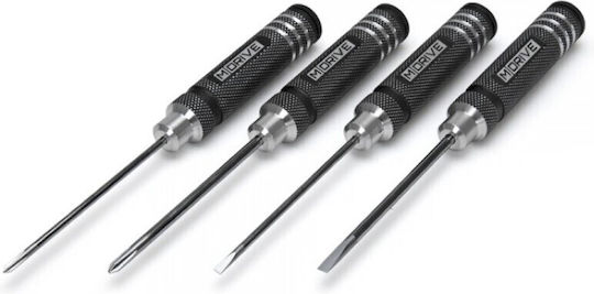 Mdrive Screwdriver Flat + & Cross Tool Set 3 + & 4mm