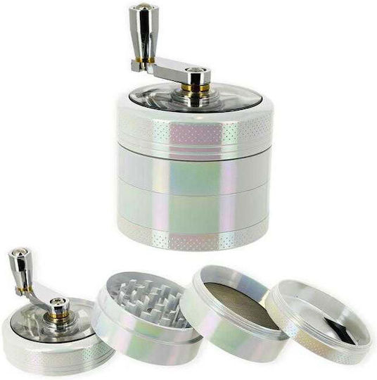 Râșniță Aluminiu Perlă Albă 52mm 4 Părți