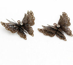 Fluturi din metal 35x25mm 2 bucăți bronz