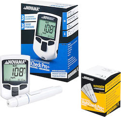 3-in-1-Gerätepaket zur Messung von Glukose, Cholesterin, Harnsäure Novama Multicheck Pro + Cholesterintests 10 Tests Box