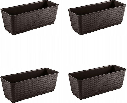 Set 4 Ghivece Decorative Mercaton Imitație Ratan Maro 49.2x17.2x17.4 Cm Set 4 Ghivece Decorative Mercaton Imitație Ratan Maro 49.2x17.2x17.4 Cm