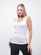 Women's Cotton T-Shirt with Spaghetti Strap White