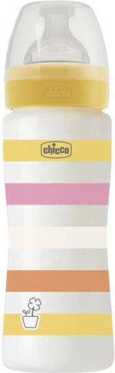 Chicco Πλαστικό Μπιμπερό Well Being με Θηλή Σιλικόνης για 4+ μηνών Ροζ