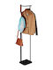 Steel Walnut Wood Hate Support 3 Hooks Dimensions 173 X 30 X 25 Cm Black Brown Relaxdays