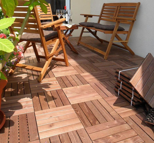 Πλακάκι για Δάπεδο Κήπου από Ξύλο 30x30εκ.